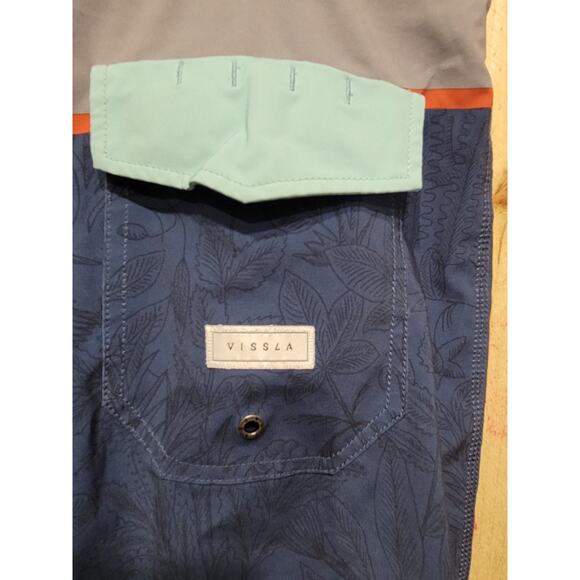 Vissala Board Shorts Mens Sz 30 Upcycle Cocotex Poly Stretch - Picture 9 of 13